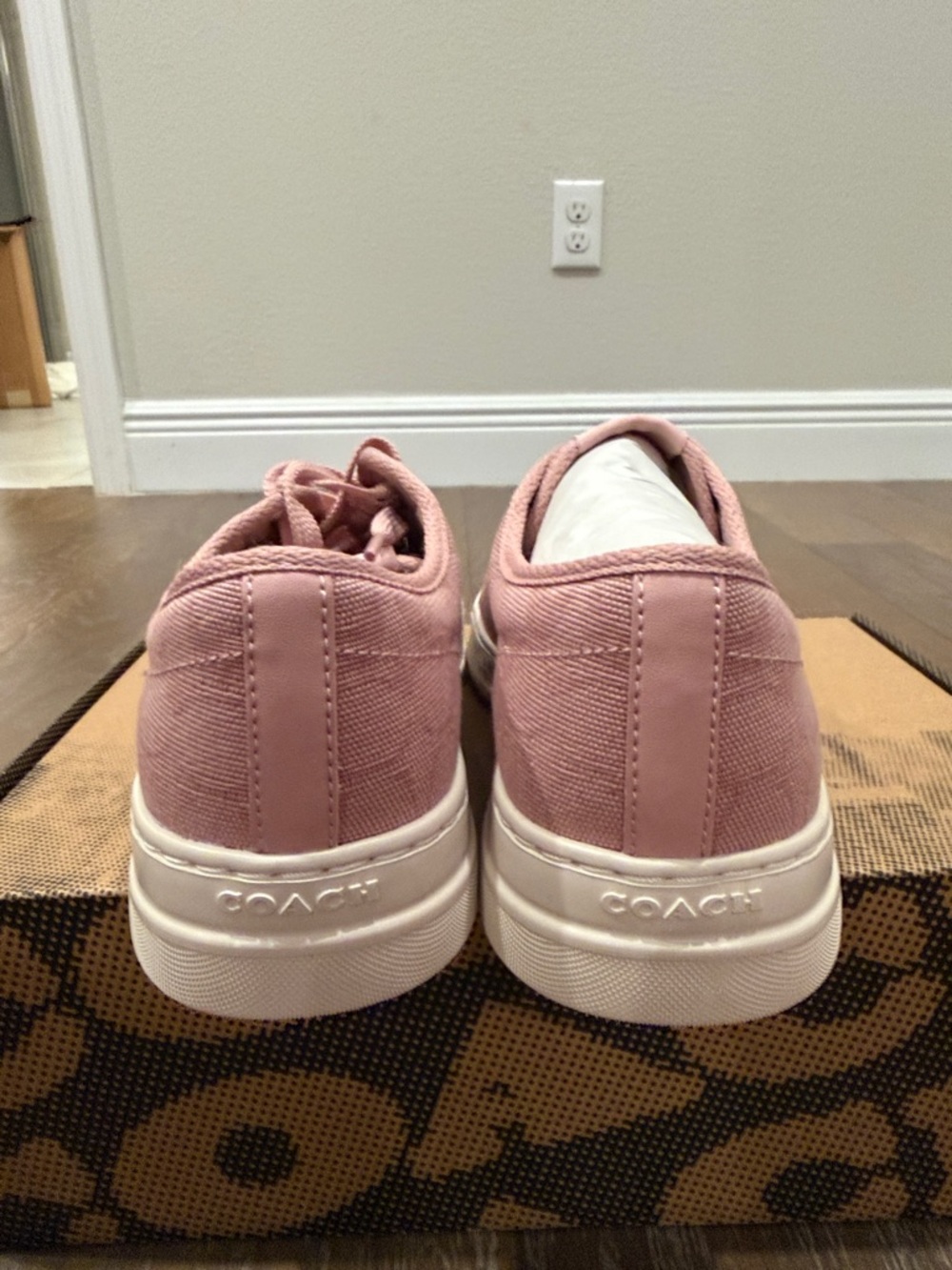 Coach Women's Pink Canvas Signature Sneakers - Picture 6 of 8